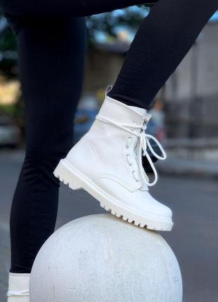 Dr. martens sinclair mono white белые неформальные ботинки мартинс на осень жіночі білі ботінки мартінси