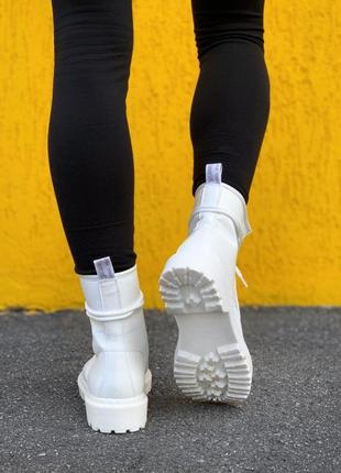 Dr. martens sinclair mono white белые неформальные ботинки мартинс на осень жіночі білі ботінки мартінси4 фото