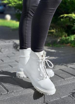 Dr. martens sinclair mono white белые неформальные ботинки мартинс на осень жіночі білі ботінки мартінси2 фото