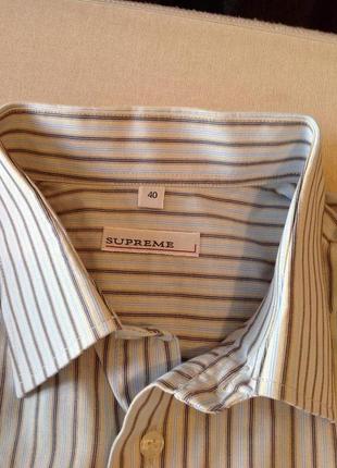 Натуральна сорочка смужку бренду supreme, р. 546 фото