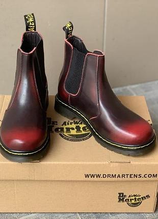 Dr.martens chelsea cherry жіночі вишневі бордові черевики мартінс на осінь бордові жіночі ботінки мартінси на осінь