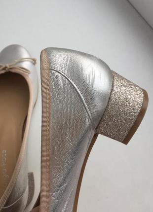 Новые кожаные туфли georgia rose 39 р. балетки золотистые шкіряні туфлі9 фото
