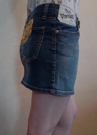 Джинсовая мини юбка с паетками винтаж ретро4 фото