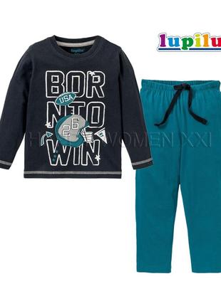 2-6 лет пижама для мальчика деми домашняя одежда реглан штаны трикотаж домашние для сна