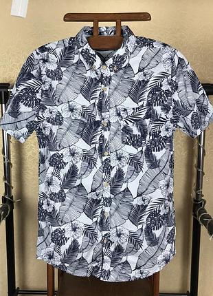 Рубашка с коротким рукавом в принт листва от soul star vn3