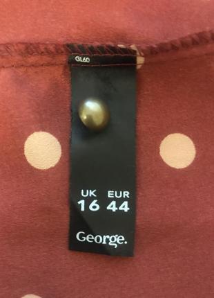 Блуза «george” коричневого цвета в средний горошек, размер 50-527 фото