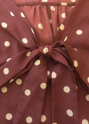 Блуза «george” коричневого цвета в средний горошек, размер 50-525 фото