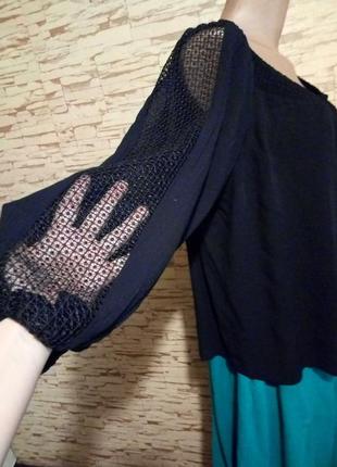 Розпродаж!шикарна блуза з мереживними вставками з віскози