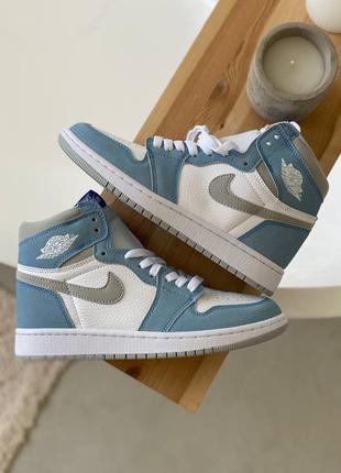 Новые женские кроссовки высокие демисезонные nike air jordan retro кожаные найк