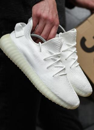 Текстильні білі кросівки adidas yeezy boost 350 демісезонні адідас3 фото