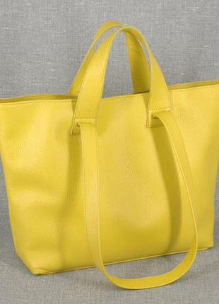 Кожаная вместительная желтая сумка-трансформер, цвета в ассортименте