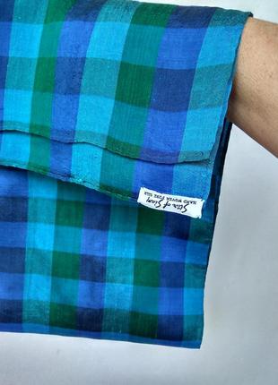 Шелковый шарф в клетку star of siam 100% шовк, шов роуль