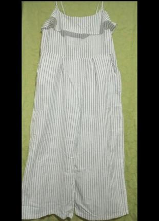 Комбинезон,ромпер брюками палаццо из хлопка и льна большой  размер2 фото