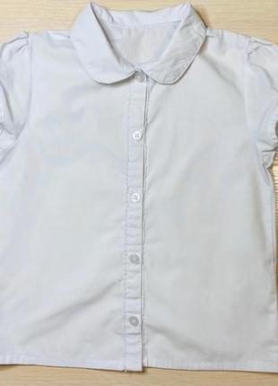 Біла шкільна блузка з коротким рукавом george 7-8 років (122-128р.)2 фото