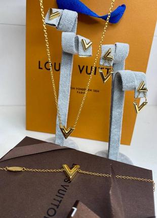 Набір прикрас в стилі louis vuitton сталь💎🔝💎люкс5 фото