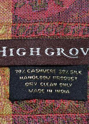 Vip!шикарный кашемировый палантин шаль пашмина оригинал highgrove"пейсли" made in india5 фото