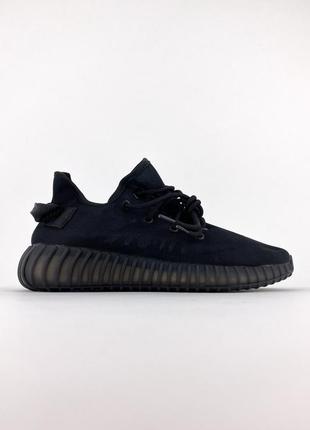 Стильные женские кроссовки демисезонные adidas yeezy 350 чёрные адидас