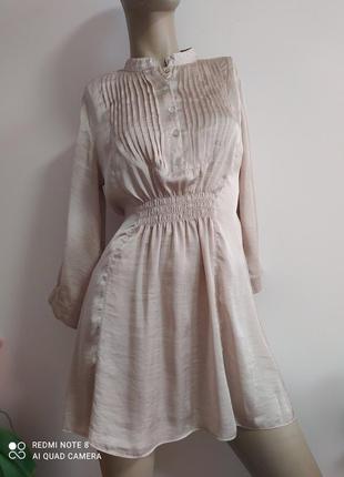 Легкая шифоновая женская блуза туника с воротником-стойка dorothy perkins размер 12/ м/ eur 40