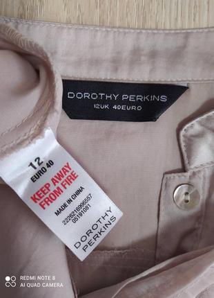 Легкая шифоновая женская блуза туника с воротником-стойка dorothy perkins размер 12/ м/ eur 407 фото