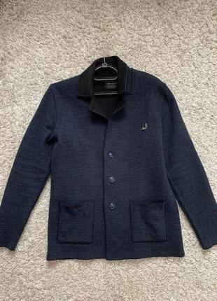 Мужской теплый кардиган - жакет кофта как пиджак на пуговицах