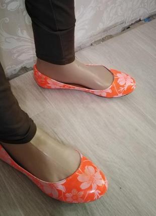 Жіночі балетки туфлі літні помаранчеві lion