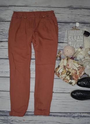 10/42/м-l стильные фирменные легкие брюки кэжуал topshop топ-шоп