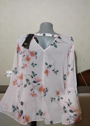 Яскрава блуза квітковий принт f&f, uk16, євро 44, наш 48/502 фото