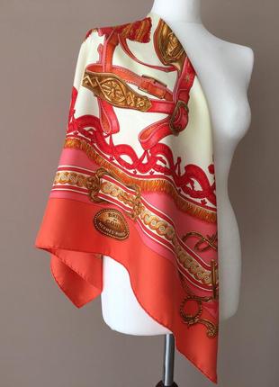 Винтажный шелковый платок hermès bride de cour редкость!5 фото