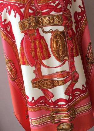 Винтажный шелковый платок hermès bride de cour редкость!6 фото