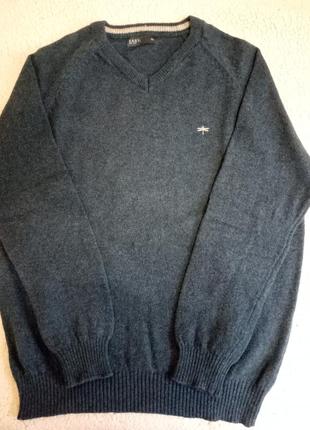 Чоловічий светр, джемпер реглан пуловер easy 100% вовна лами розмір xl