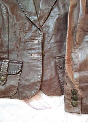 Пиджак кожаный женский р-р 46-48 (евро р.40)4 фото
