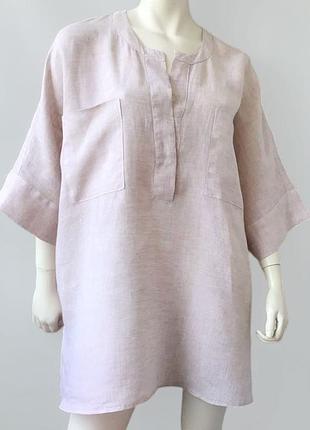 Рубашка свободного кроя из натурального льна (100%) бренда h&m