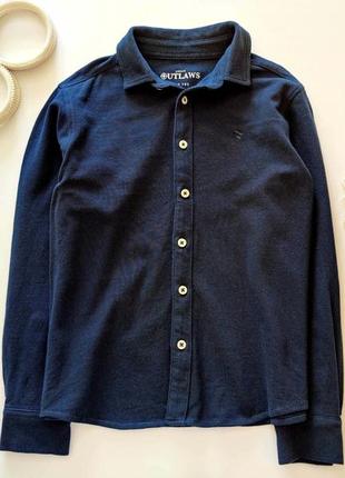 Фактурная синяя рубашка  артикул: 9232