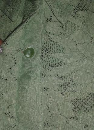 Стильная гипюровая мятного цвета блуза george ,размер 20/48.5 фото