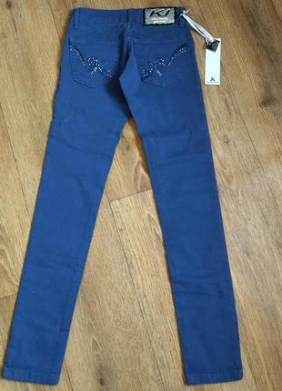 Джинсы, джинсовые брюки синего цвета с низкой посадкой klix на р. xs-s, замеры на фото6 фото