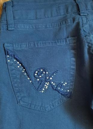 Джинсы, джинсовые брюки синего цвета с низкой посадкой klix на р. xs-s, замеры на фото8 фото