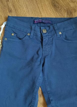 Джинсы, джинсовые брюки синего цвета с низкой посадкой klix на р. xs-s, замеры на фото3 фото