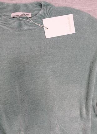 Светр із синелі бірюзовий pull&bear - xs, s, m 8