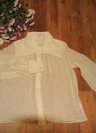 Универсальная белая-молочная блузка из шёлка от french connection (великобритания)3 фото