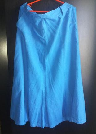 Льняная яркая юбка батал р.18