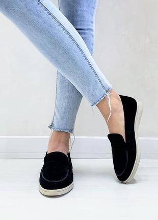 Чорні лофери замшеві р36-41 мокасини туфлі балетки лофери замшеві мокасини туфлі чорні