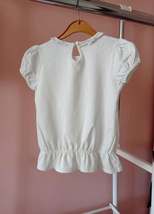 Фирменная белая нарядная футболка mothercare, на девочку 6-8 лет3 фото