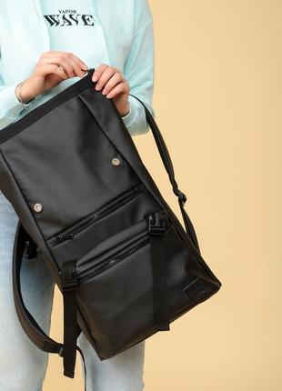 Мега стильный черный вместительный женский рюкзак ролл топ4 фото