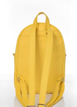 Брендовый надёжный желтый женский рюкзак для города, прогулок, учёбы4 фото