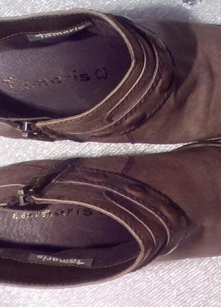 Полусапожки на среднем каблуке tamaris кожа2 фото