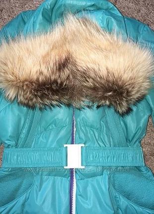 Зимовий пуховик, куртка з натуральним хутром, л2 фото