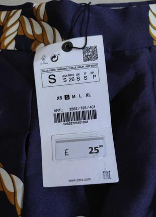 Шикарные юбка-шорты zara на высокой посадке  с оригинальным принтом4 фото