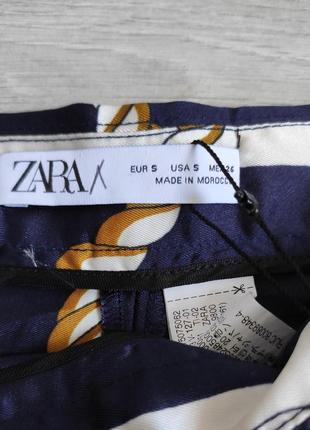 Шикарные юбка-шорты zara на высокой посадке  с оригинальным принтом3 фото