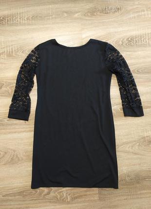 Черное платье с гипюром 46 размер1 фото