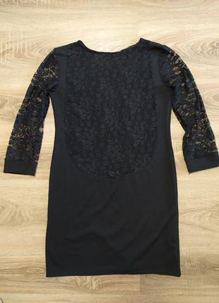 Черное платье с гипюром 46 размер2 фото